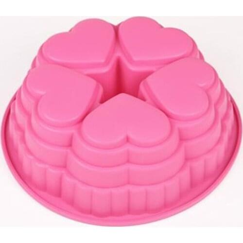 Cavity Heart Cake Mold Large Cavity Shape 3D Silicone High Temperature Resistance DIY Baking Tools