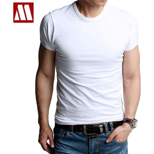 Mens T-shirts Stretch Cotton Tees Man Causal T Shirt Male Clothing Causal Undershirts O-neck Active Short Tshirts Promotion