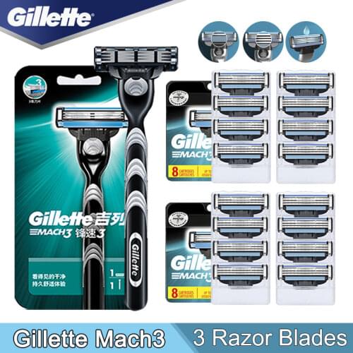 Shaving Blades Cassettes Gillette Mach 3 Shaver for Men Safety Face Shaver Machine for Shaving Straight Razor Replacement Head