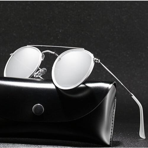Classic Vintage Round Polarized Sunglasses Men Brand Designer Polaroid Sun Glasses Women Metal Frame Black Lens Eyewear Driving