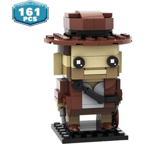MOC Brickheadz Indianaed Jonesed Bricks Adventure Movie Figure Block Hunter Game Doll Building Blocks Education Toys Xmas Gift