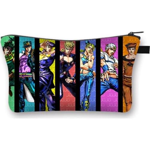Anime Jojo Bizarre Adventure Makeup Bags With Multicolor Girls Cosmetics Pouchs For Travel Ladies Pouch Women Cosmetic Bag