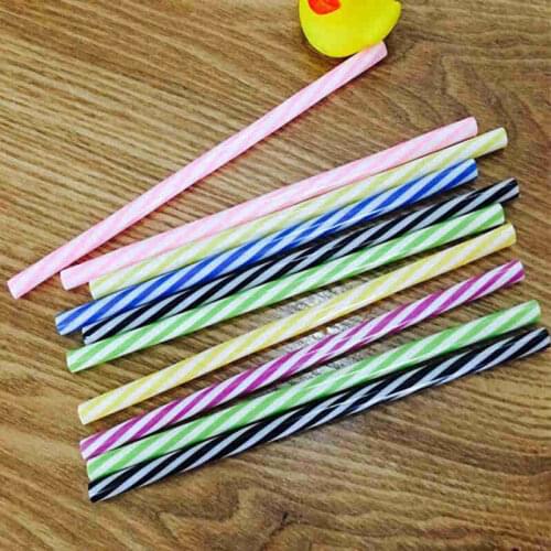 Reusable Plastic Straws Colorful Plastic Stripe Drinking Straws for Jar Cups Family or Party Use Drink Straw