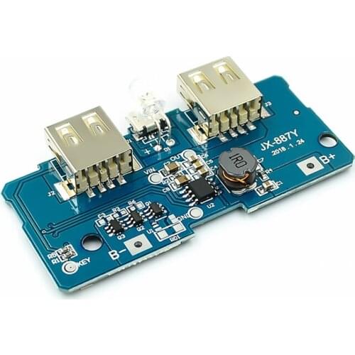 5V 2A Power Bank Charger Module Charging Circuit Board Step Up Boost Power Supply Module 2A Dual USB Output 1A Input