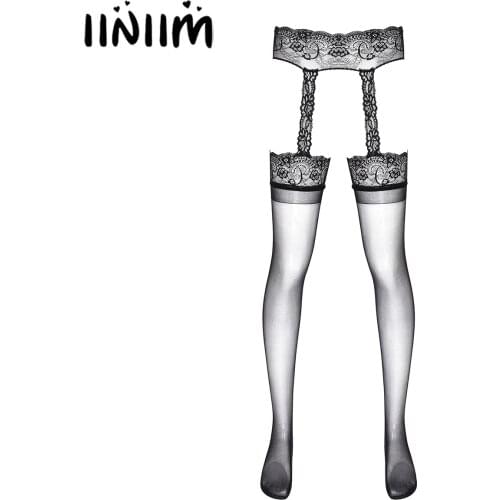 Mens Lingerie Socks Stretchy Hollow Out Sexy Fishnet Stockings Tights See-through Crotchless Pantyhose Nightwear for Clubwear
