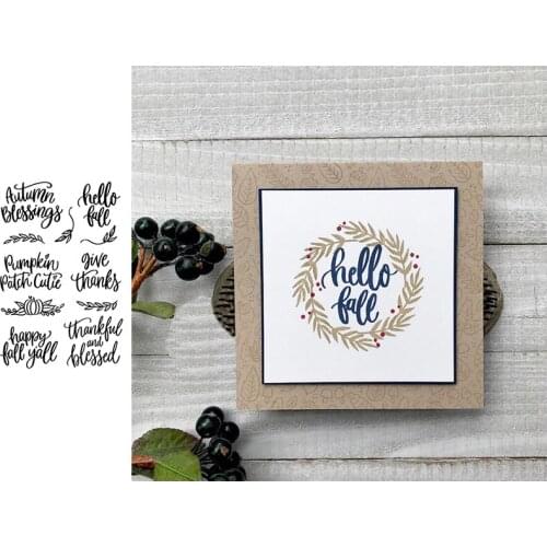 Autumn Blessings Happy Fall Y'all Clear Stamps For DIY Scrapbooking Card Making New Clear Transparent Silicone Stamp 2020