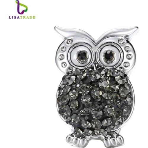 Snap Jewelry 5PCS "Owl" Shaped snap button charms Fit Snap Button Bracelet and Button Pendant LSSN03*5