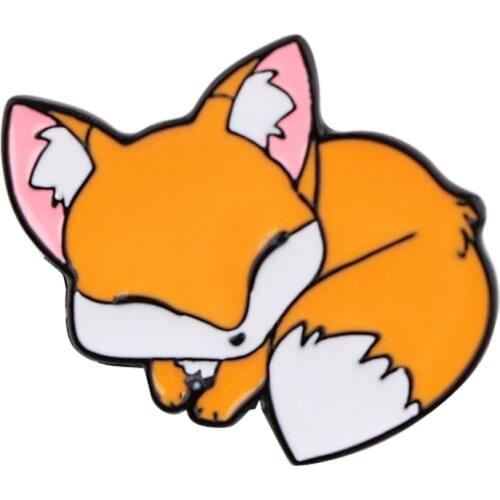 PF600 Dongmanli Jewelry Cute Fox Pins for backpacks Lapel Enamel Pins and Brooches Badge Bags Backpack Decoration Friend Gifts