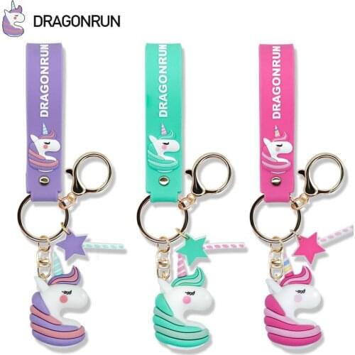 Spot Wholesale Dream Unicorn Key Fob Cute Cartoon Keychain Doll Pendant Bag Keychain Pendant