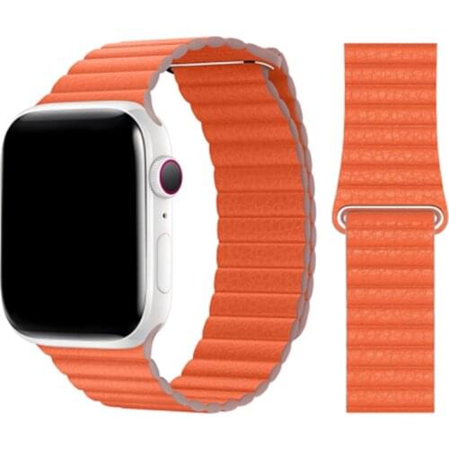 Genuine leather Watch Band 38mm 40mm 42mm 44mm Suitable for Apple iwatch Series 5 4 3 2 Strap Leather Loop Magnetic Bracelet