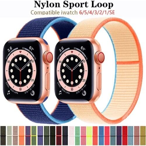 Nylon Strap for Apple watch band 44mm 40mm 42mm 38mm smartwatch wristband belt sport loop bracelet iWatch series 5 3 4 se 6 band