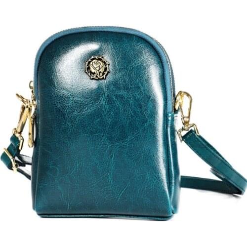 Women Crossbody Bag Handbags Oil Wax Cow Leather Zipper Shoulder Bags Female ClutchMessenger Bag Ladies Small Flap Bag