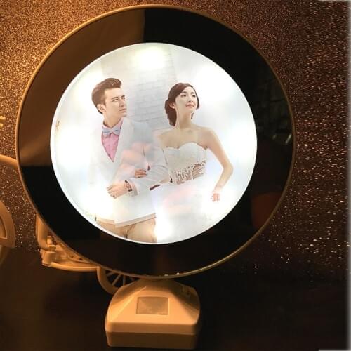 Creative 7 Inch Multi Function Led Light Photo Frame With Mirror Wedding Picture Holder Art Home Decor