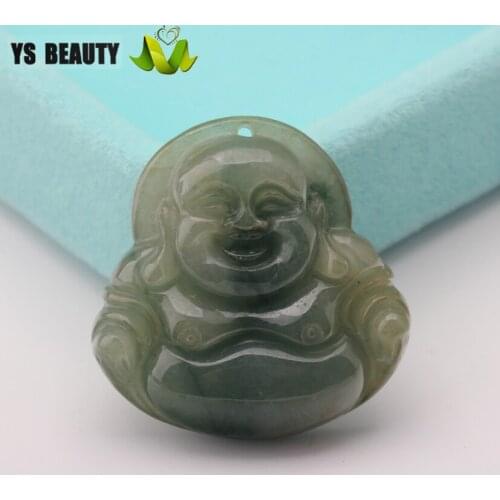 Hand-carved Burmese jade Buddha Pendant Chinese ethnic style jade pendant symbolizing peace and good luck