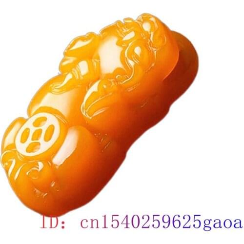 Yellow Jade Pixiu Pendant Gifts Amulet Chinese Tiger Men Accessories Charm Lucky Carved Necklace Jewellery Natural Women
