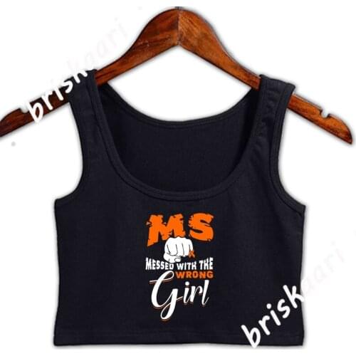 Girl Ms Messed With The Wrong Girl Crop Top Women Summer Basic Solid Custom Euro Size S-3xl Girl Interesting Normal Tops Vest