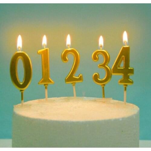 Gold Number Candles For A Cake Shimmer Shine Party Cake Topper Candle Kids Baby Birthday Annivesary Party Decoration