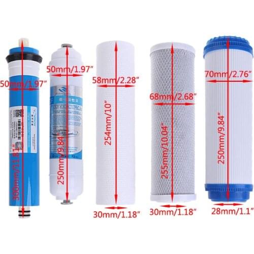 10" Five-stage Reverse Osmosis Filter Set Water Purifier Element Cartridge A6HB