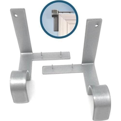 2PC Single Hang Curtain Rod Holders Bracket Into Window Frame Curtain Rod Bracket Curtain Rod Bracket Black Drop Shipping