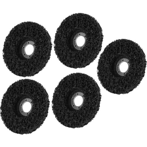 5PCS 125Mm Black Poly Strip Wheel Disc, Flaking Materials/Paint/Rust Removal Tool Surface Conditioning Clean
