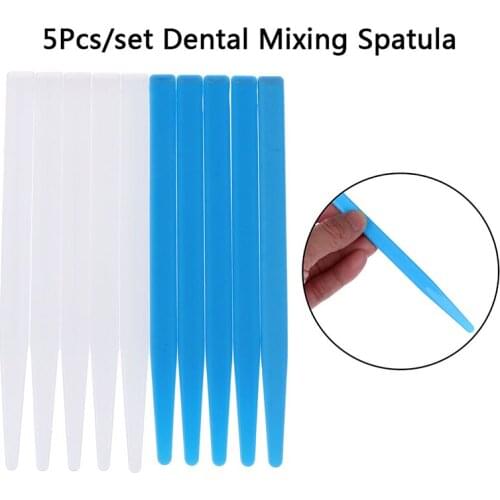 5Pcs Dental Mixing Spatulas Plastic Dental Blue Alginate Mixing Plaster Spatula For Impression Material Dental Tools New