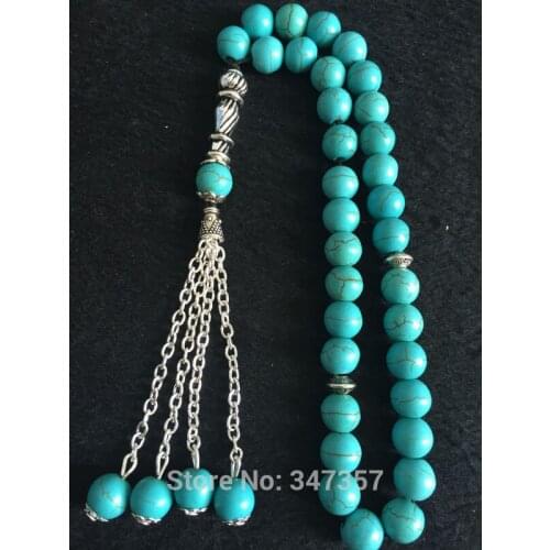 Promotion 33beads Natural Stone Round Shape 10mm Prayer beads Bracelet Islamic Muslim Tasbih Allah free shipping