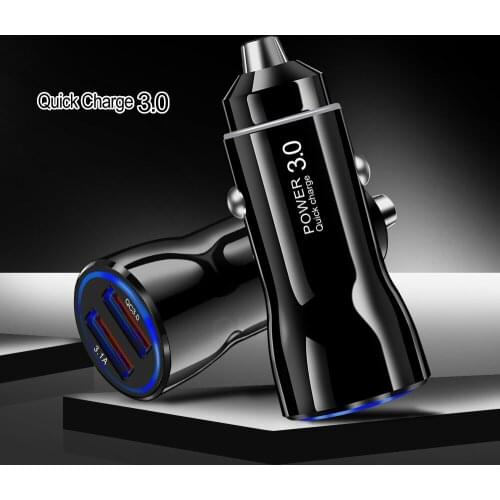 Dual Ports Qc3.0 Car Charger For iPhone 11 Samsung S8 Fast Charger For Huawei Honor 9 Xiaomi Mi 8 Oneplus Car Charging Adapter