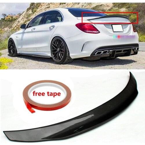 Car Rear Trunk Roof Spoiler Wing Lip for Mercedes Benz W205 C-Class & C63 4 Door Sedan 2015-2019 Rear Trunk Spoiler Wing Lip