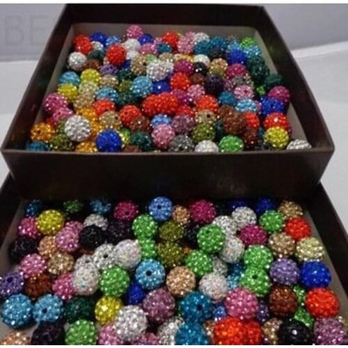 10Pcs 10 Mm Double Orifice Polymer Clay Beads Scattered Beads Shambhala Drill Ball Jewelry Accessories