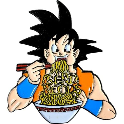 Eating Noodles Remen Enamel Pin Inspired Cartoon Brooch Anime Badge