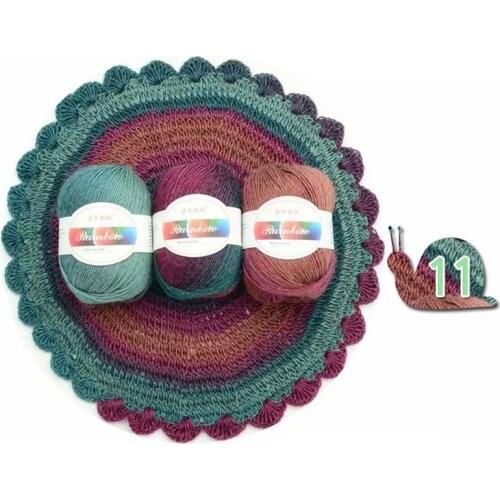 G32A Soft Worsted Yarn Rainbow Gradient Colors DIY Baby Knitting Wool Shawl Scarf Sweater Crochet Thread Supplies