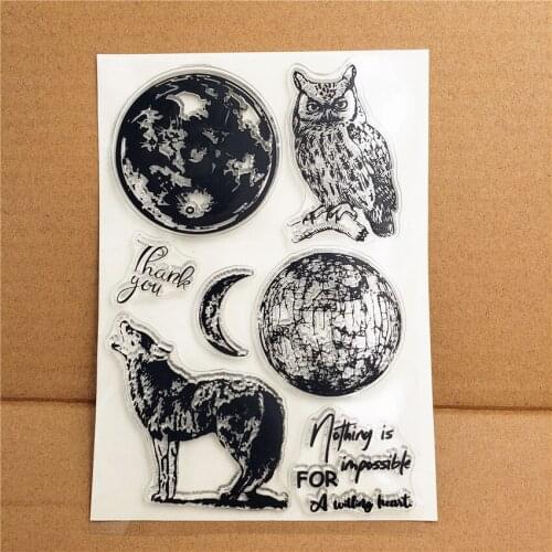 Hot selling owl alphabet transparent clear stamp / silicone seal roller stamp DIY scrapbook album / card production