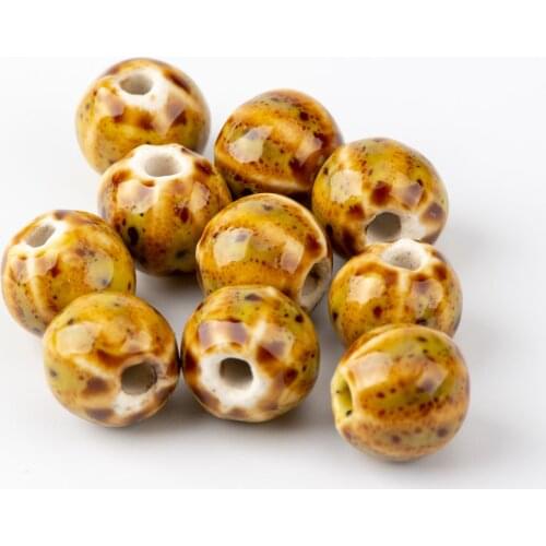 Watermelon Shape Sphere Ceramic beads Jingdezhen for bracelet making Specail Ceramic Beads 10pieces/lot #HY415