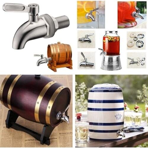 Beverage Wine Barrel Faucet Drink Dispenser Tap Spigot Water Stainless Steel Coffee Juice Taps Silver Faucet