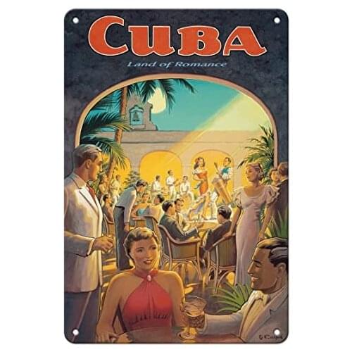 Cuba - Land of Romance by Kerne Erickson Metal Tin Sign