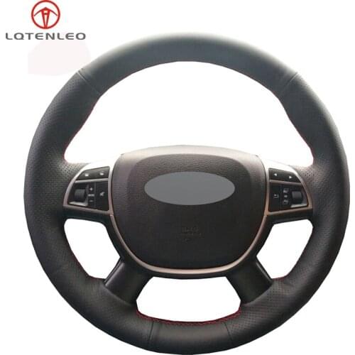 LQTENLEO Black Artificial Leather Hand-stitched Car Steering Wheel Cover For Great Wall Haval Hover H8 2012-2018 H9 2015-2018