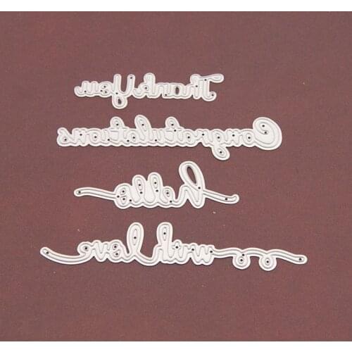 DIY Metal Embossed Cutting Dies Mold Carbon Steel Paper Cutting Card Template N09 Blessing Words