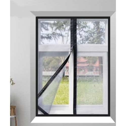 Curtains Zipper Mosquito Net of Window Door Screen Velcro Anti-mosquito Netting Fly Insect Net Window Screen Customized Summer