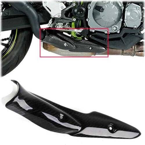 Motorcycle 3K Carbon Fiber Modified Exhaust Pipe Heat Shield Anti-scald Shield for Kawasaki Z900 2017 2018 2019 2021