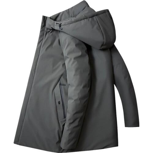 Winter padded jacket men 2020 thick long padded jacket mens new large hooded solid cotton jacket casual fashion warm jacket