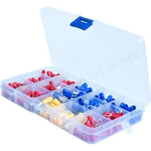 280pcs/set Cable Lugs Assortment Kit Wire Flat Female and Male Insulated Electric Wire Cable Connectors Crimp Terminals Set Kit