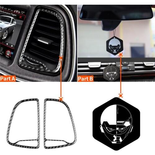 Dashboard Center Air Vent Outlet Cover Trim Sticker for Dodge Challenger 2015 2016 2017+ Interior Decoration Car Accessories