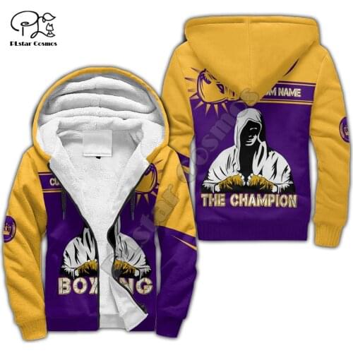 NewFashion Cosplay Newest Sports Boxing Fighting Sportswear Tracksuit 3DPrint Men/Women Winter Thicker Coat Fleece Hoodies A1