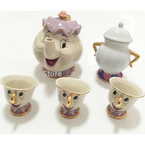 New Cartoon Beauty And The Beast Teapot Mug Mrs Potts Chip Tea Pot Cup One Set Lovely Christmas Gift Fast Post