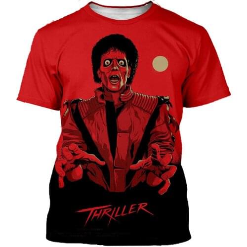 Michael Jackson T-shirt mens and womens 3D printing streetwear Harajuku style oversized streetwear polyester material