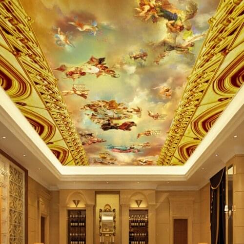 Custom ceiling wallpaper,European style classic figure painting for the living room bedroom ceiling wall papel de parede