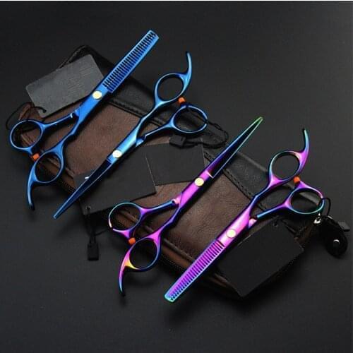 Professional Japan 440C 6 / 5.5 inch Cut Hair Scissors Set Maquiagem Thinning Shears Cutting Barber Tools Hairdressing Scissors