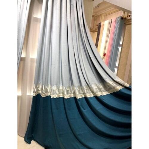 Simple 2021 New Double-sided Stitching Embroidery Modern Curtains for Living Room Bedroom Dining Room Home Textiles