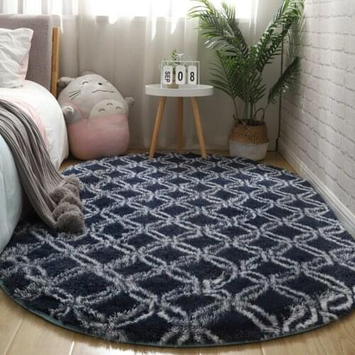Nordic oval bedside carpet modern minimalist living room coffee table rug thickened study balcony balcony mat crawling carpet