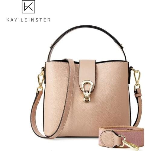 Handbags Leather 2021 New Fashion All-Match First Layer Leather Light Luxury Ladies Messenger Bag Portable Bucket Bag